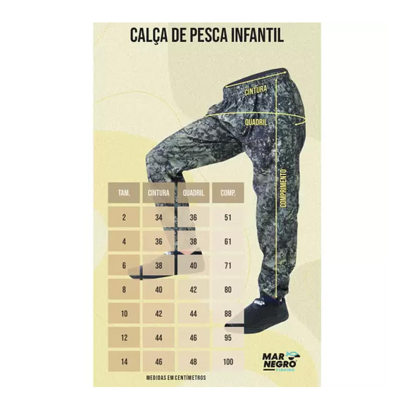 Calça Mar Negro Infantil Hidronatic Estonada Caqui (+50UV)