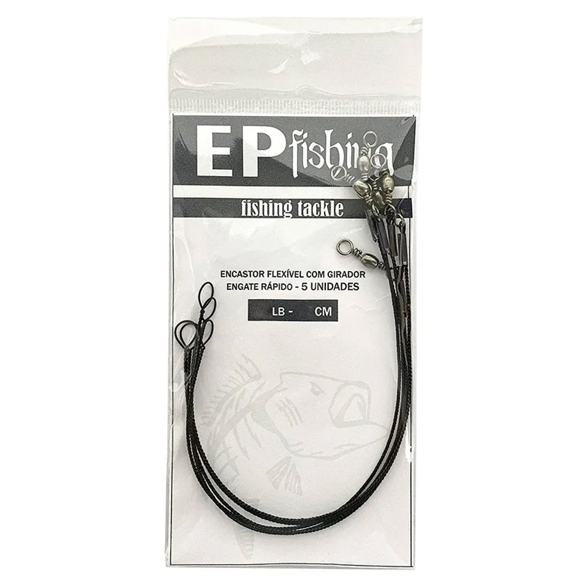Encastoador Flexível EP Fishing com Girador Engate Rápido 170LB (40cm, 05un)