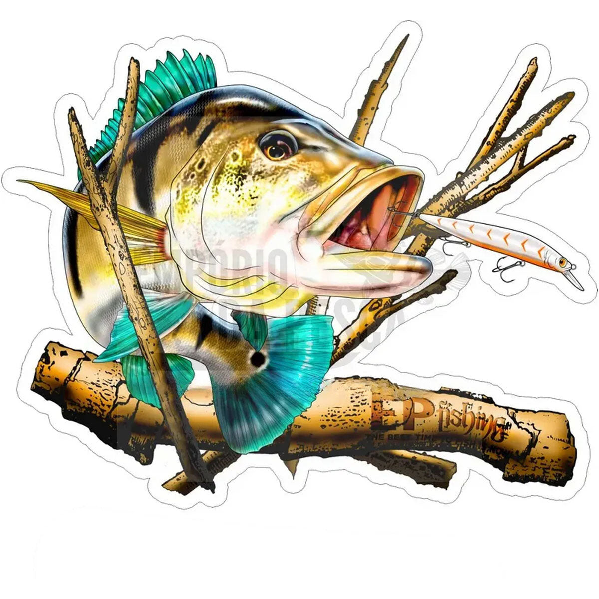 Adesivo Peixes EP Fishing Grande (aproximadamente 50x36cm)