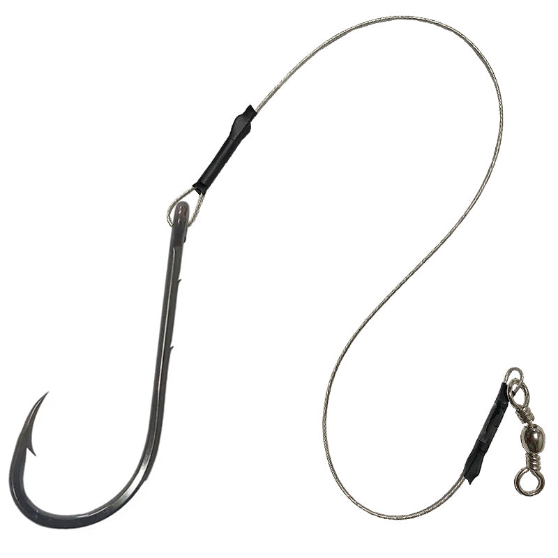 Anzol Voxxi Baitholder Black 4/0 Encastoado com Girador (05un, 20cm)