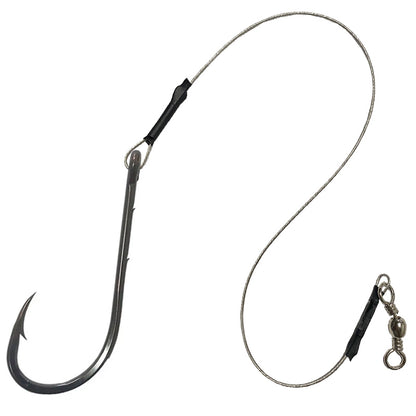 Anzol Voxxi Baitholder Black 4/0 Encastoado com Girador (05un, 20cm)