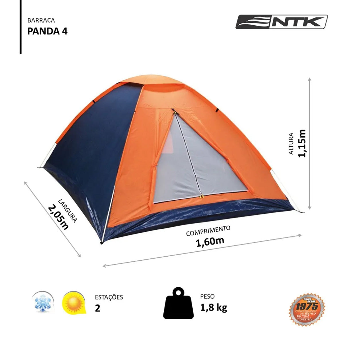 Barraca Nautika Panda para 04 Pessoas (205x205x130cm)