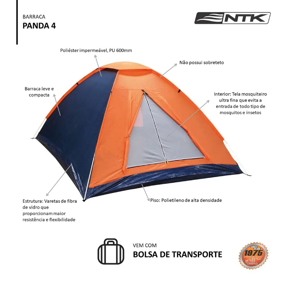 Barraca Nautika Panda para 04 Pessoas (205x205x130cm)