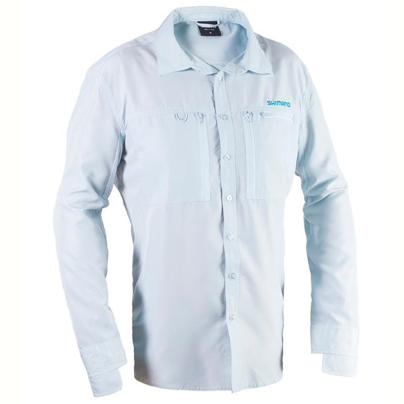 Camisa de Pesca Shimano Vented Shirt Ice Grey (UPF 30+)