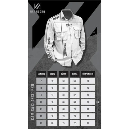 Camisa Mar Negro Classic Pro Mirante (+50UV)