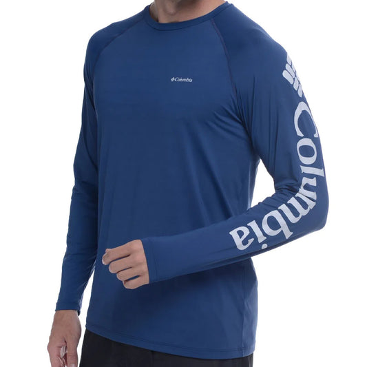 Camiseta Columbia Aurora Surf Blue (Azul Marinho, +50UV)
