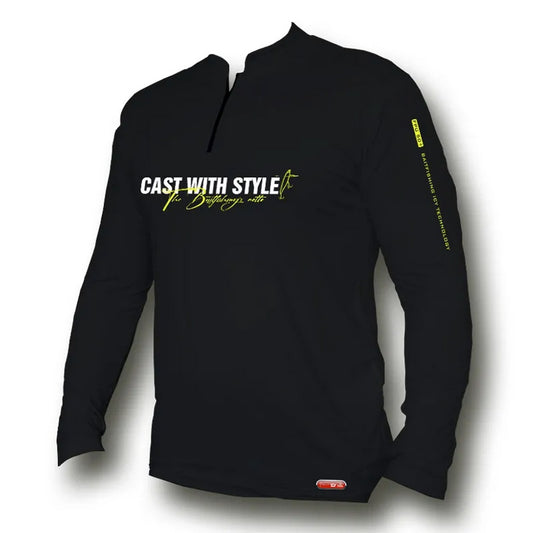 Camiseta de Pesca Bait Icy Motto Preto (FPS 50+)