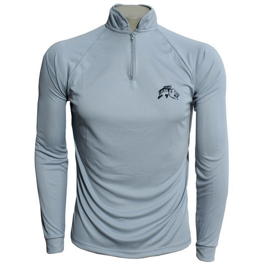 Camiseta de Pesca EP Fishing Basic Cinza com Preto (+50UV, Tamanho Especial)