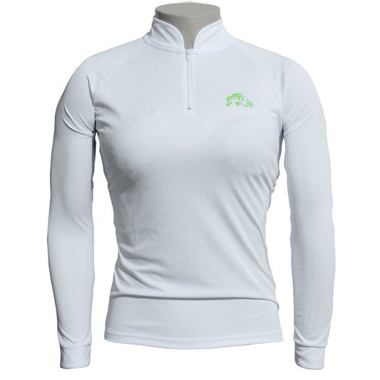 Camiseta de Pesca EP Fishing Basic Feminina Branca Neon Verde (+50UV)