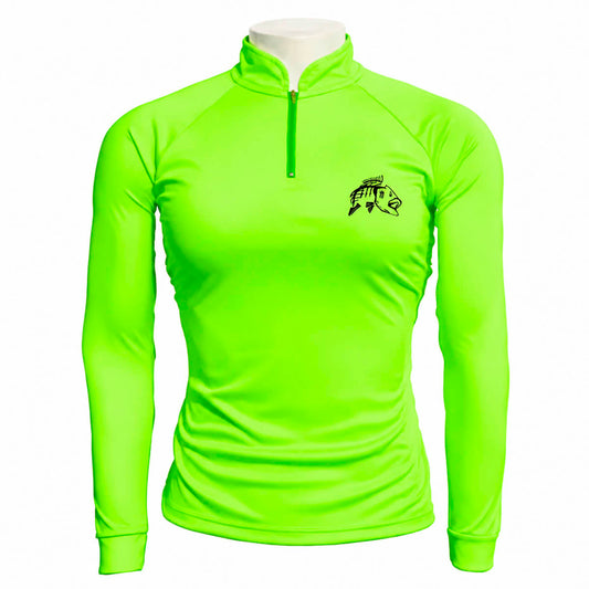 Camiseta de Pesca EP Fishing Basic Feminina Melão e Preto (+50UV)