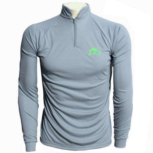 Camiseta de Pesca EP Fishing Basic Cinza Verde Neon (+50UV)