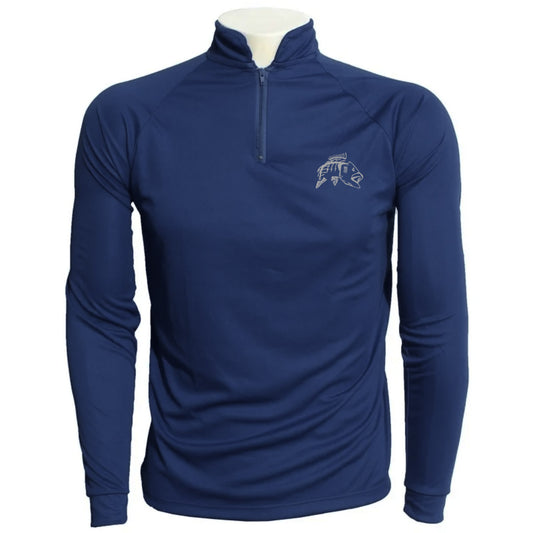 Camiseta de Pesca EP Fishing Basic Azul Marinho com Cinza (+50UV, Tam. Especial)