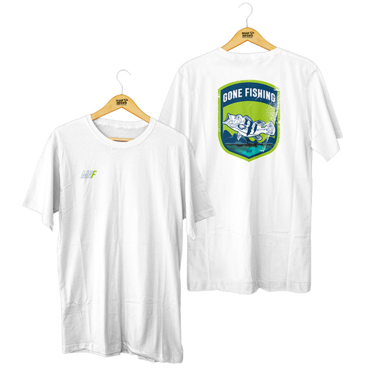 Camiseta Mar Negro Casual 2022 Gone Fishing