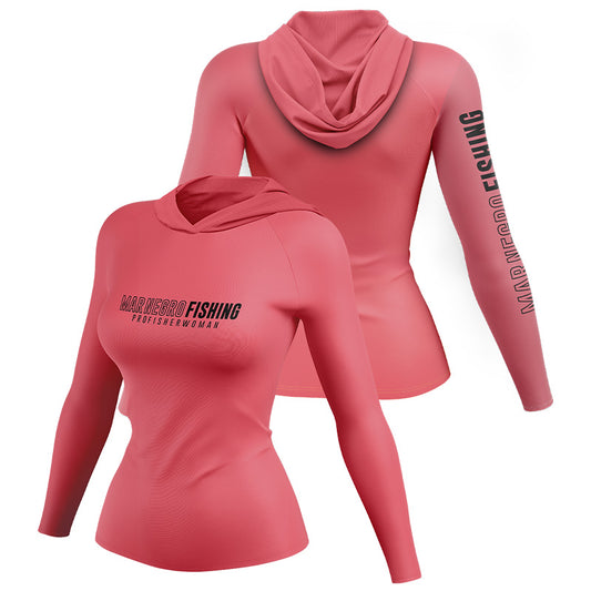 Camiseta Mar Negro Feminina Poliamida com Capuz Zig Zag (+50UV)