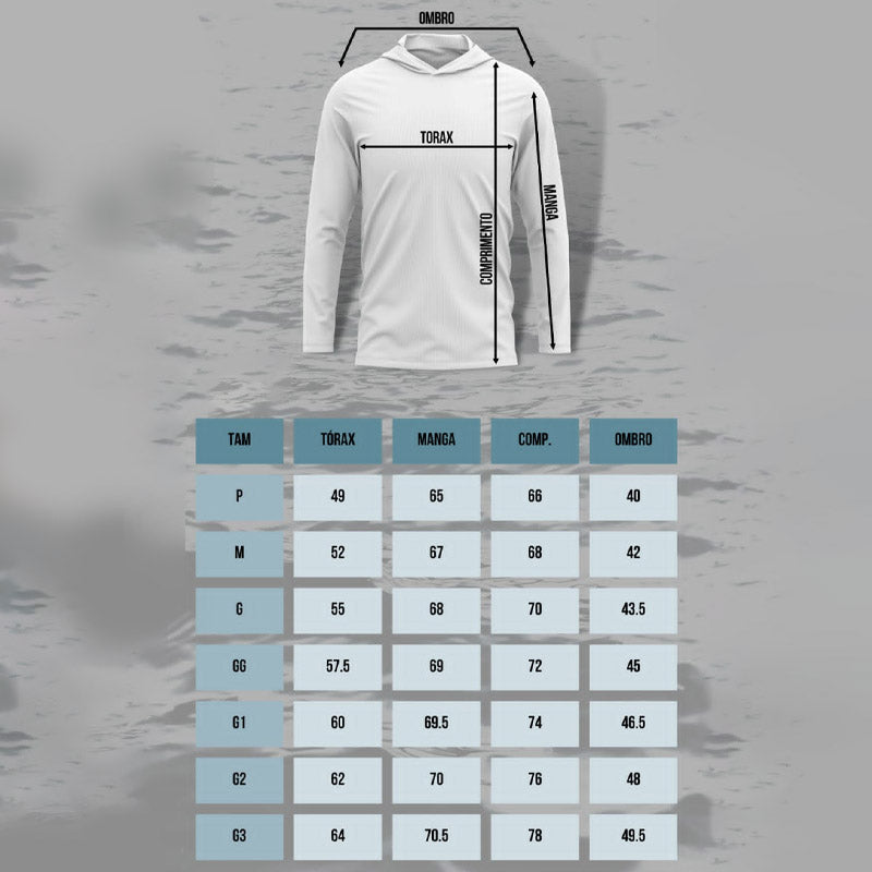 Camiseta Mar Negro Poliamida com Capuz Chumbo (+50UV)