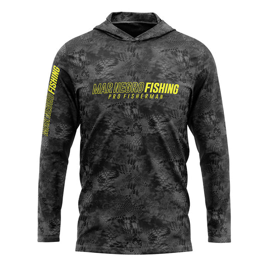 Camiseta Mar Negro Sublimada com Capuz Dark (+50UV Tamanho Especial)