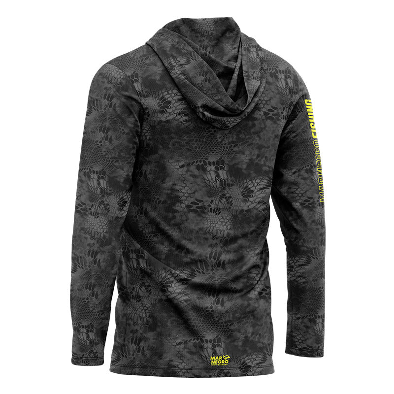 Camiseta Mar Negro Sublimada com Capuz Dark (+50UV Tamanho Especial)