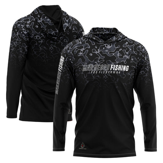 Camiseta Mar Negro Sublimada com Capuz Fisher Series (Tamanho Especial, +50UV)