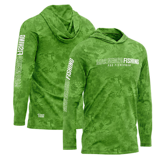 Camiseta Mar Negro Sublimada com Capuz Green (+50UV)
