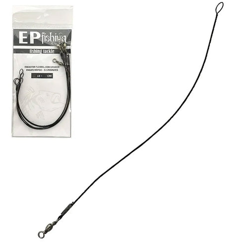 Encastoador Flexível EP Fishing com Girador Engate Rápido 140LB (40cm, 05un)