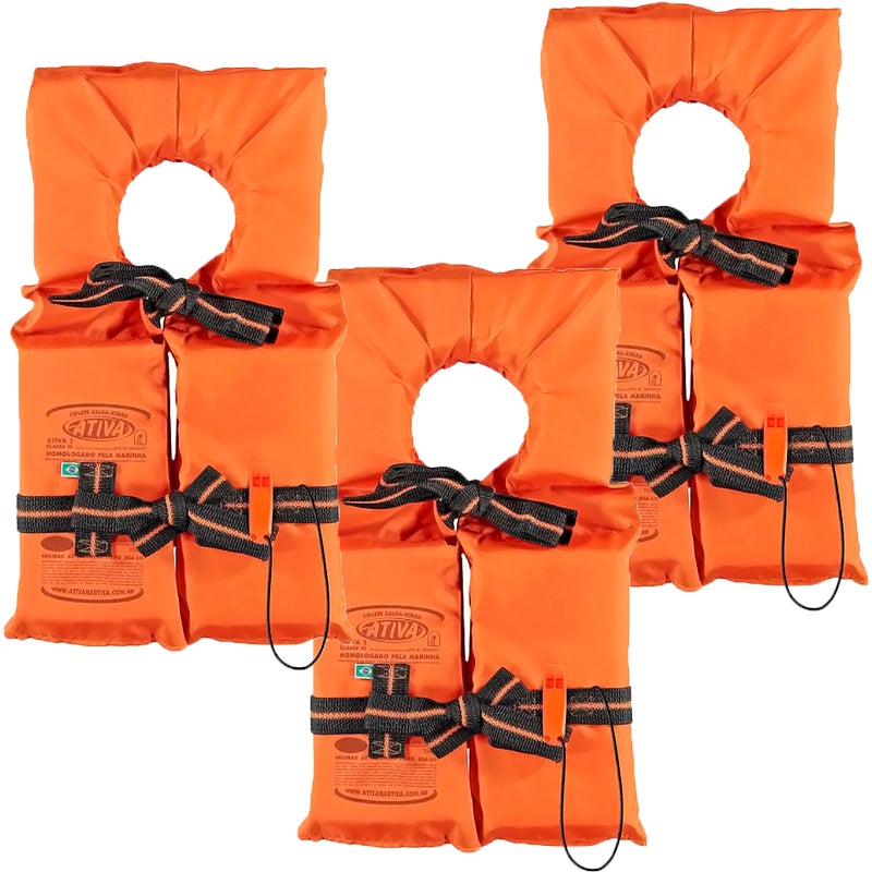 Kit 3 Salva Vidas Ativa GG (acima de 110kg, Homologado)