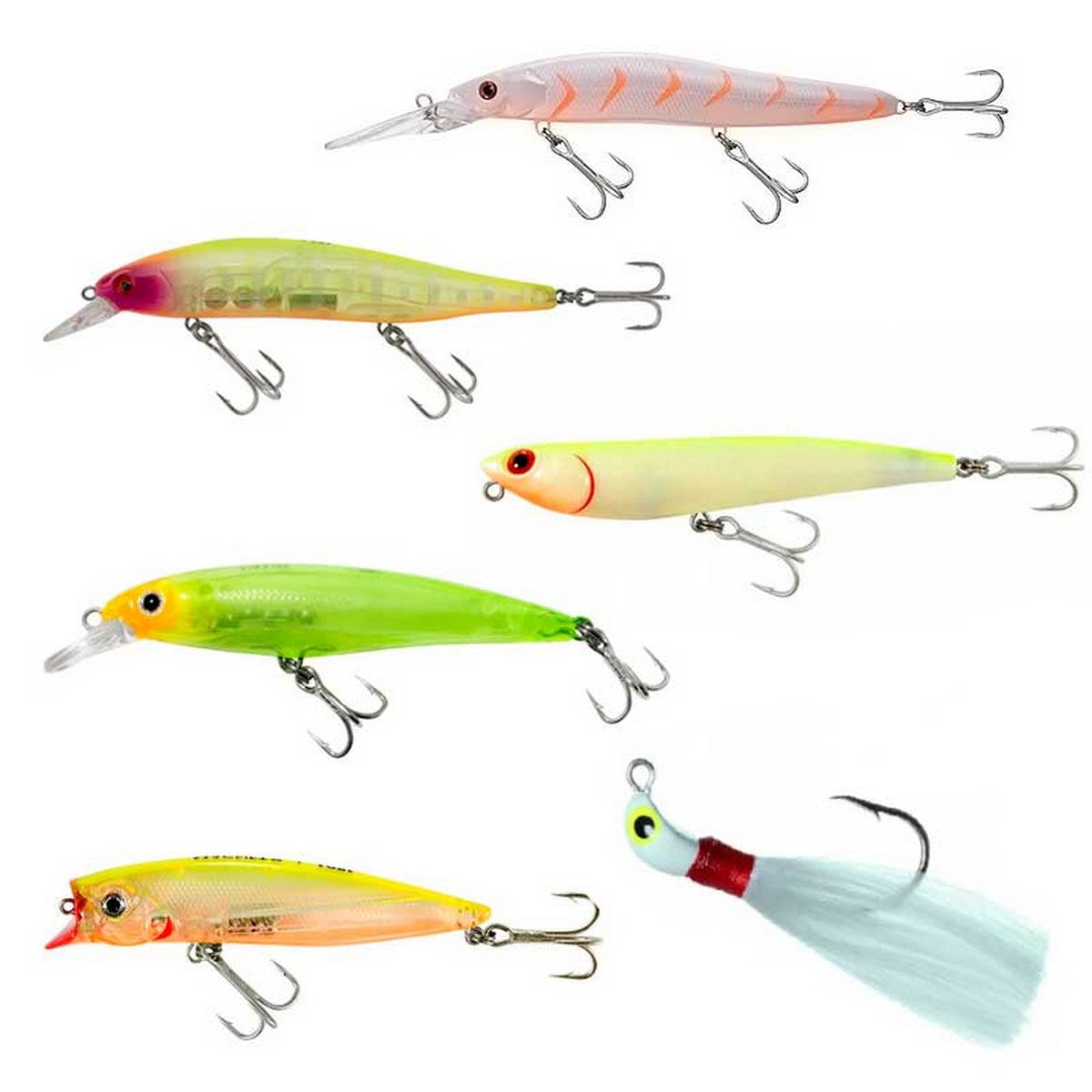Kit 6 Iscas Lori para Pesca Tucunarés Azuis e Amarelos