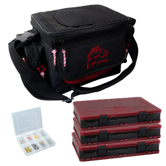 Kit Bolsa EP Fishing Strong P (3 Estojos Duplo + Porta Snap)
