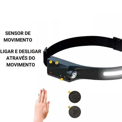 Lanterna de Cabeça LT-391 com sensor (5 modos)