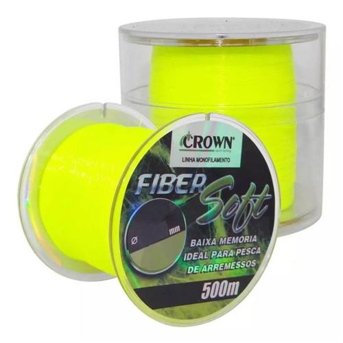 Linha Monofilamento Crown Fiber Soft 0.40mm 32lb 500m