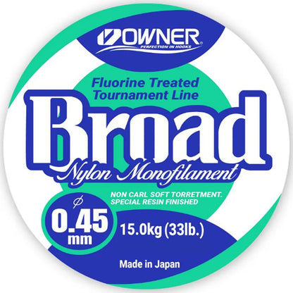 Linha Monofilamento Owner Broad 33lb Verde (0,45mm - 150m)