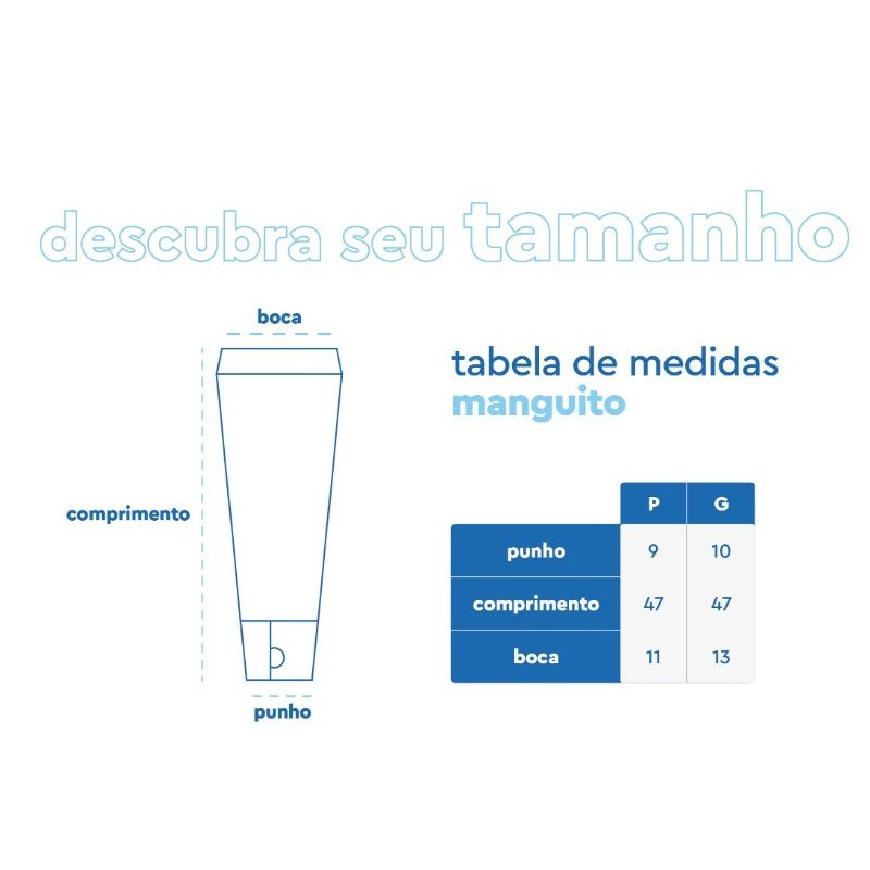 Manguito com Luva Mar Negro Chumbo (50UV+)