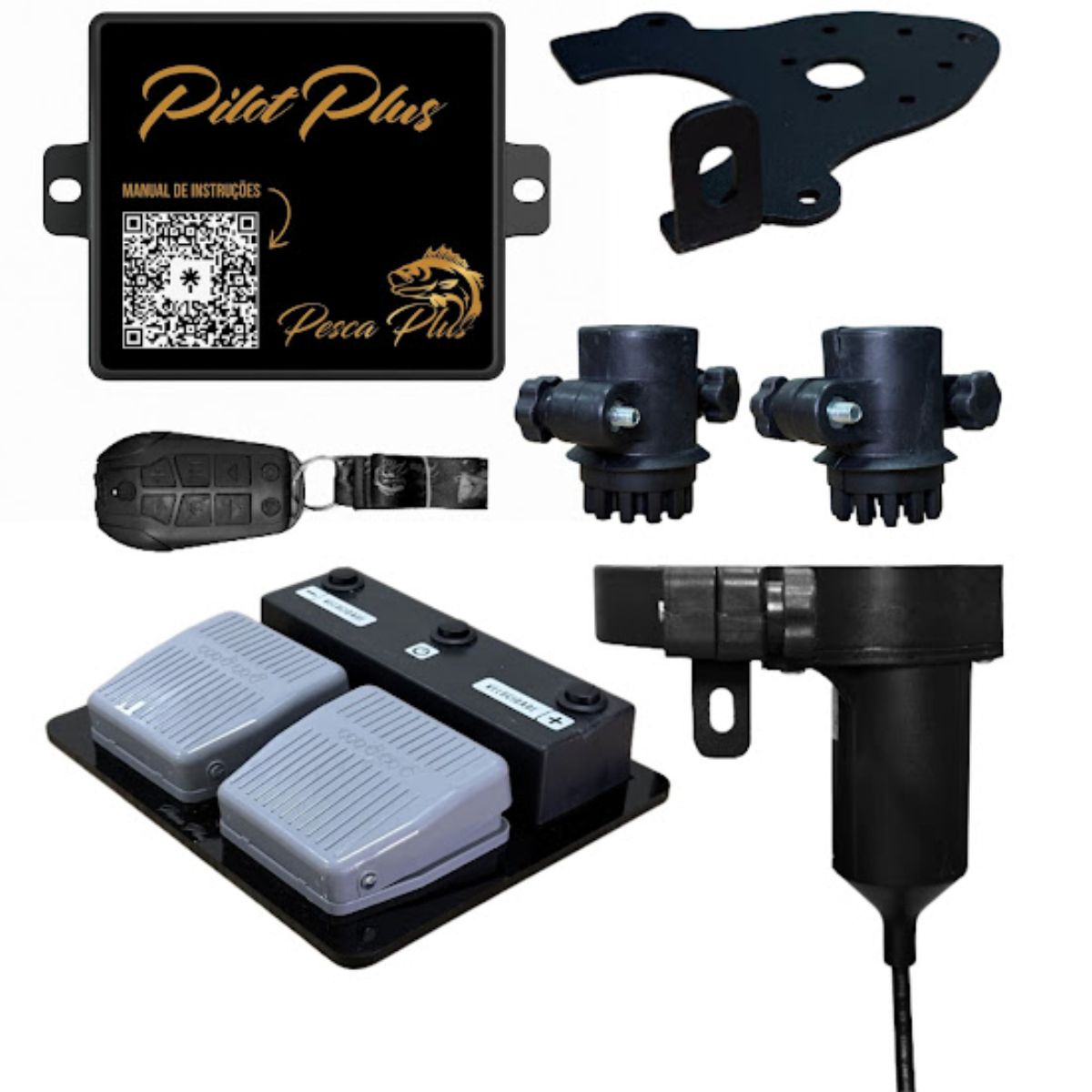 Pedal Sem Fio Pilot Plus + Controle P/ Motor Elétrico Phantom, Maruri e Minn Kota